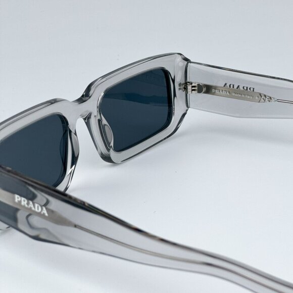 Prada PR06YS 12R09T Transparent Grey Dark Grey Rectangle Unisex - Picture 8 of 10